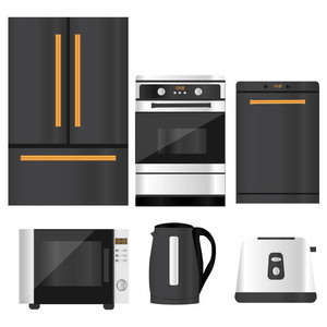 向量組的家用電器設計平面圖標